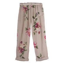 Alternate Image 2 for Vintage Roses Linen Pants