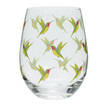 Birds Stemless Glass Set of 4 - Hummingbirds 