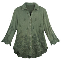 Product Image for Scalloped Edge Embroidered Shirt