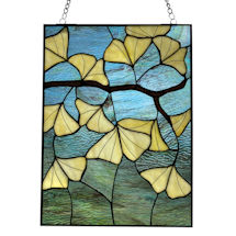 Alternate Image 1 for Gingko Leaves Stained Glass Panel 