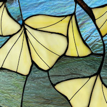 Alternate Image 2 for Gingko Leaves Stained Glass Panel 