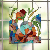 Product Image for Vivid Flowers Stained Glass Panel