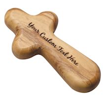 Personalized Olive Wood Comfort Cross