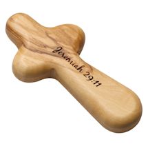 Alternate Image 5 for Personalized Olive Wood Comfort Cross