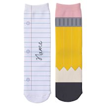 Alternate Image 1 for Personalized Paper and Pencil Socks