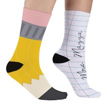 Alternate Image 2 for Personalized Paper and Pencil Socks
