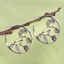 Product Image for Sterling Silver Floral Post Hoop Earrings