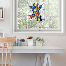 Alternate Image 1 for Giraffe Stained Glass Panel