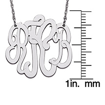 Alternate image for Sterling Silver 3 Initial Monogram Necklace