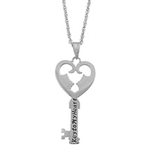 Alternate image for Personalized Key to My Heart Family Birthstone Necklace