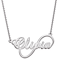 Alternate image for Sterling Silver Script Name Infinity Necklace
