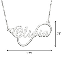 Alternate image for Sterling Silver Script Name Infinity Necklace