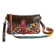 Alternate image for Woven Leather Wristlet