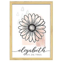 Alternate image for Personalized Birth Month Flower Wall art - Frame Canvas