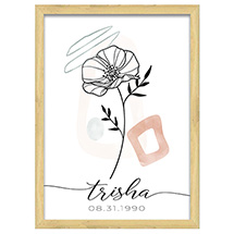 Alternate image for Personalized Birth Month Flower Wall art - Frame Canvas