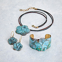 Alternate Image 2 for Verdigris Pansy Necklace