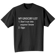 Alternate Image 1 for My Grocery List T-Shirt or Sweatshirt