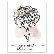 Personalized Birth Month Flower Wall art - Black Mount Print