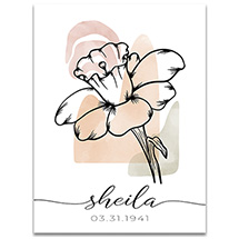 Alternate image for Personalized Birth Month Flower Wall art - Black Mount Print