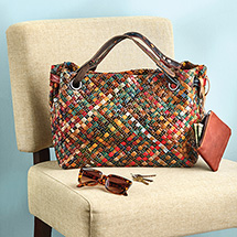 Alternate image for Cybil Woven Leather Bag