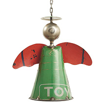 Alternate Image 1 for Recycled Metal Angel Bell