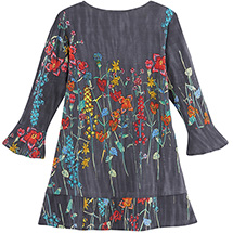 Alternate Image 1 for Bell Sleeve Wildflower Tunic
