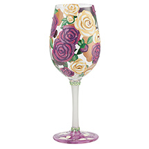 Alternate Image 2 for Floral Painted Wine Glasses