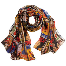 Alternate Image 1 for Vintage French Poster Scarf