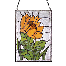 Alternate Image 1 for Sunflower Stained Glass Panel