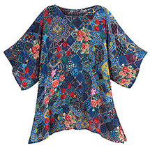 Alternate image for Floral and Mosaic Tile Tunic