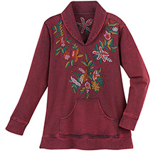 Alternate Image 2 for Embroidered Floral Sweatshirt