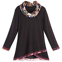 Alternate image for Floral Print Cowl Neck Tunic