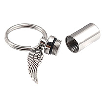 Alternate image for Personalized Angel Wing Ash Vessel Keychain