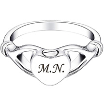 Alternate image for Personalized Heart in Hand Memorial Ring