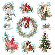 Alternate Image 2 for Merry and Bright Christmas Sticker Book (Paperback)