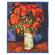 Alternate Image 1 for Van Gogh Vase with Red Poppies Quilted Throw