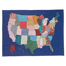 Alternate Image 1 for USA Map Quilted Throw