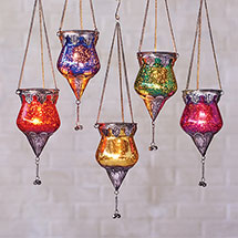 Alternate Image 2 for Mercury Glass Hanging Tealights
