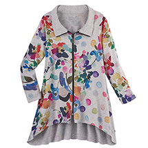 Product Image for Watercolor Floral Zip Jacket