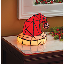 Product Image for Santa Hat Stained Glass Accent Lamp