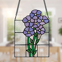 Product Image for Stained Glass Forget Me Nots Panel