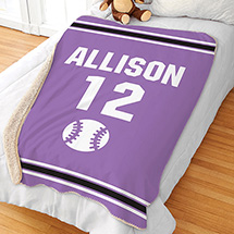 Alternate image for Personalized Sports Sherpa Throw