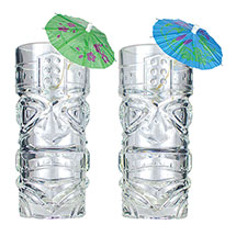 Product Image for Glass Tiki Tumblers - Set of 2