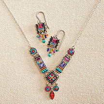 Alternate Image 1 for Firefly Crystal-and-Bead Mosaic Earrings