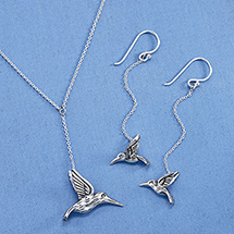 Alternate Image 1 for Hummingbird Sterling Silver Drop Earrings