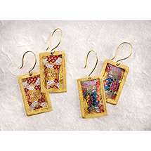 Product Image for Vintage Kimono Fabric Print Earrings