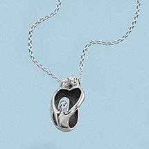 Alternate Image 1 for Sterling Silver Family Love Necklace