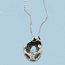 Alternate Image 2 for Sterling Silver Family Love Necklace