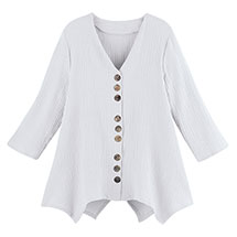 Alternate Image 8 for Textured Gauze Button-Front Tunic