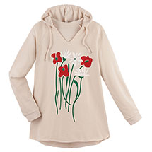 Product Image for Marushka Flower Patch Notch Neck Hoodie
